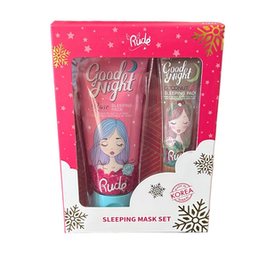 RUDE Good Night Sleeping Mask Set Coconut Lip and Rose Face Hydrating Night Mask